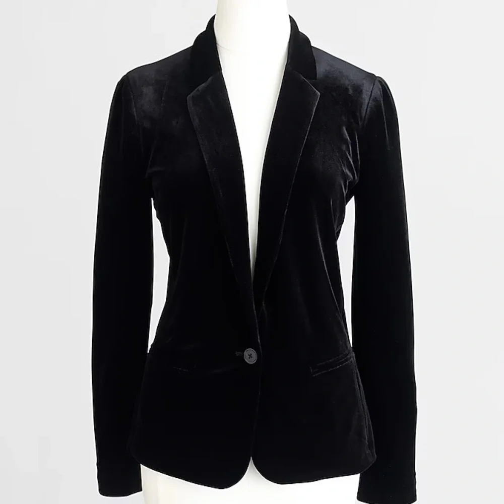 J.Crew Velvet Ludlow Black Blazer Sz 6